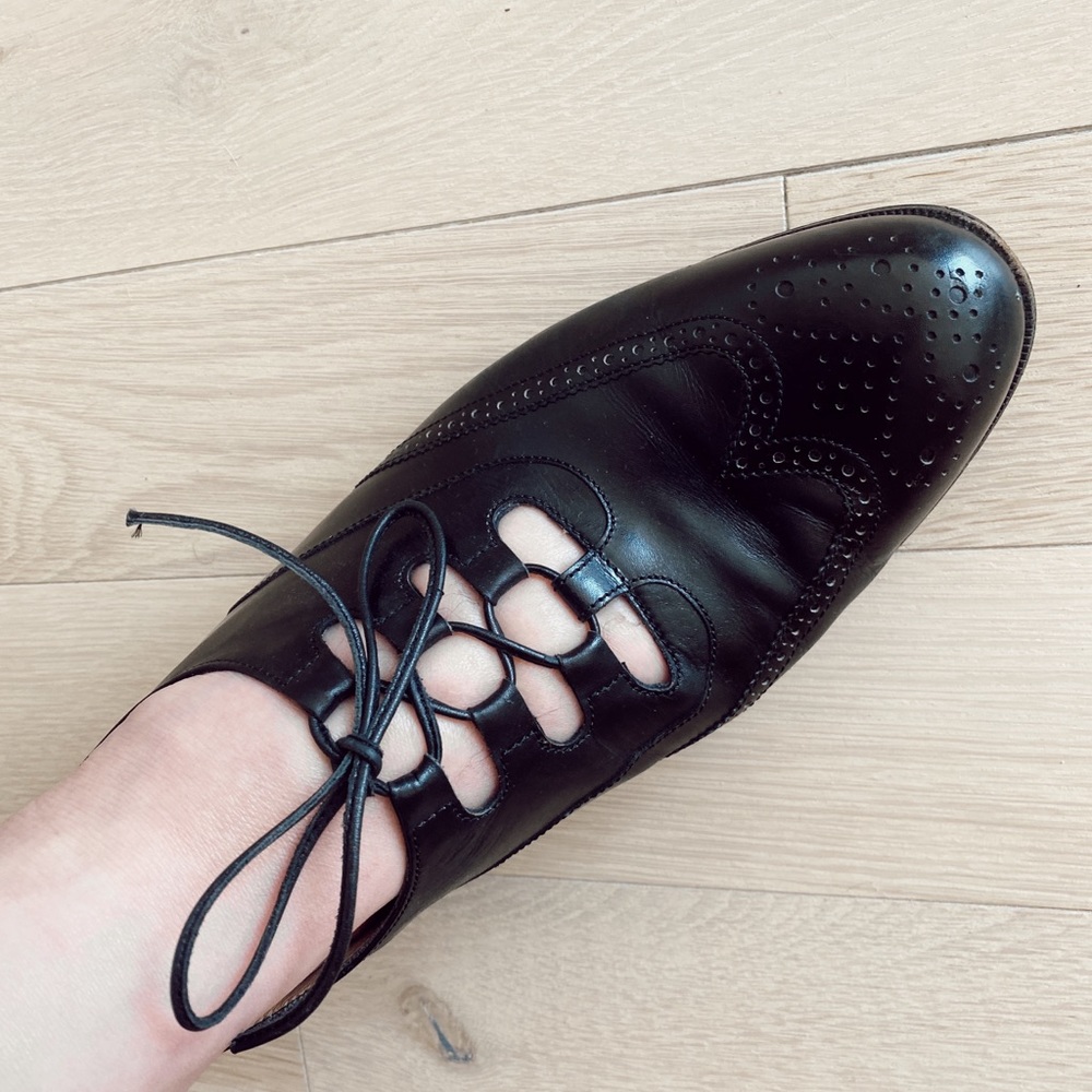 Salvatore Ferragamo Black Ghillies Brogues 9.5B
